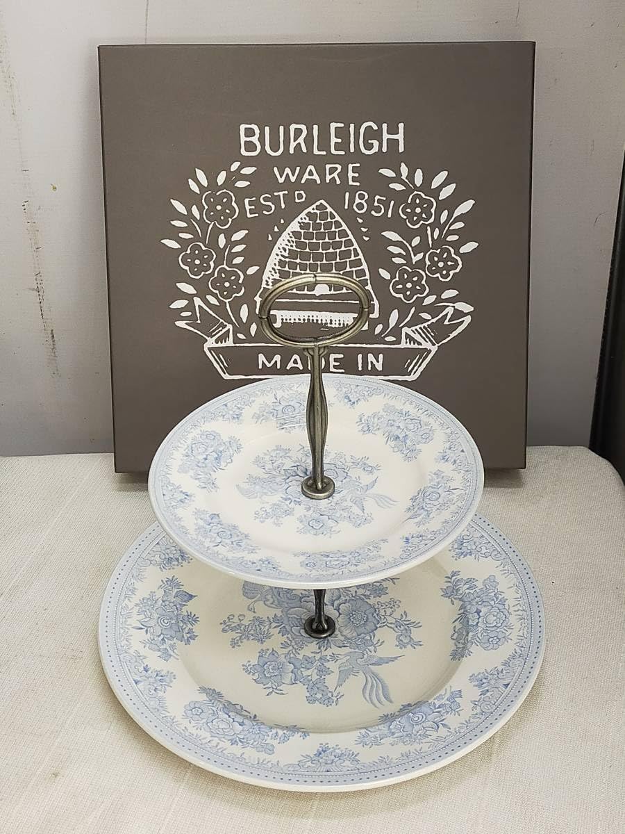 BURLEIGH WARE バーレイ ケーキスタンド ティースタンド 2段 BLUE
